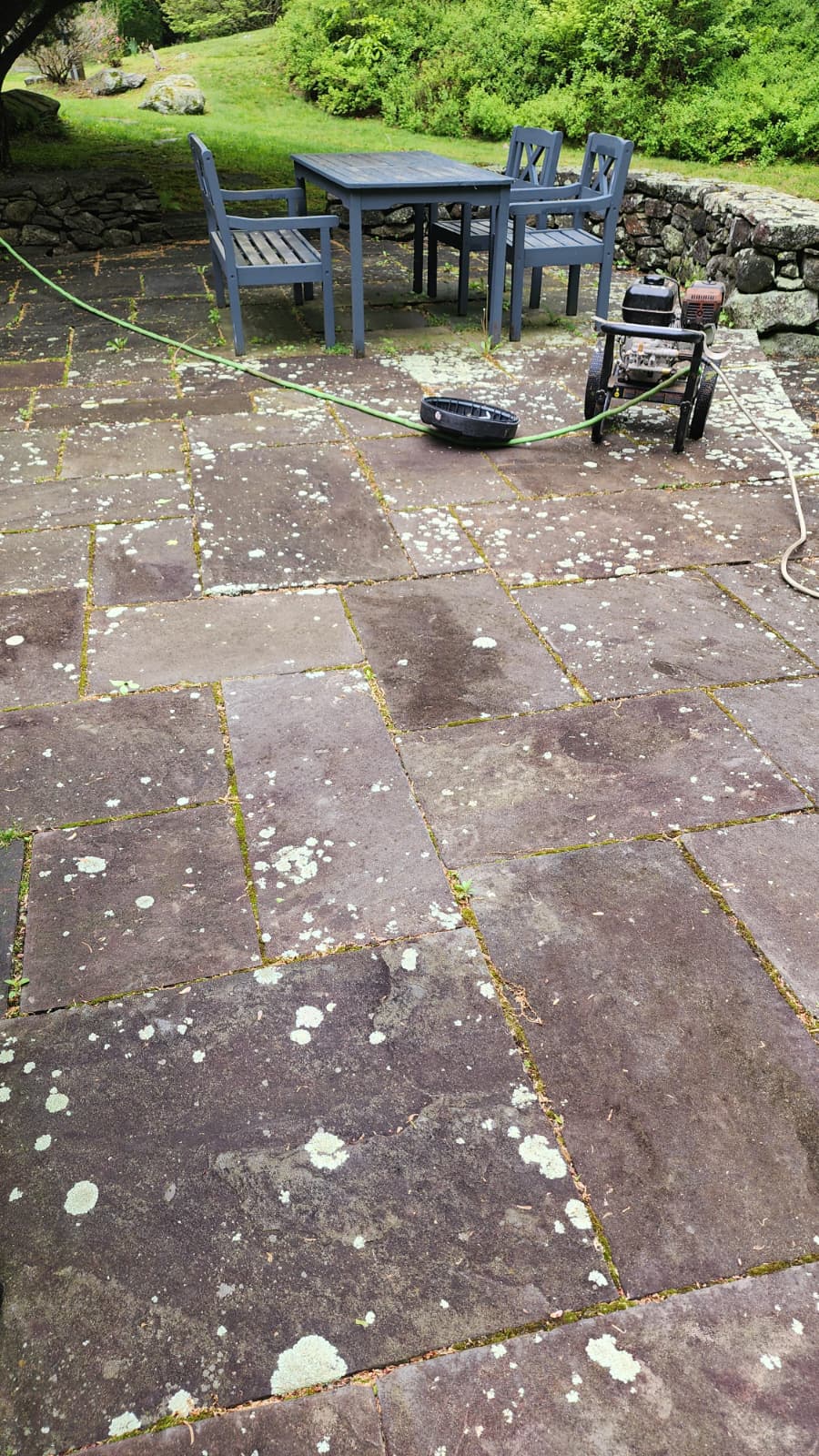 Patio before cleaning
