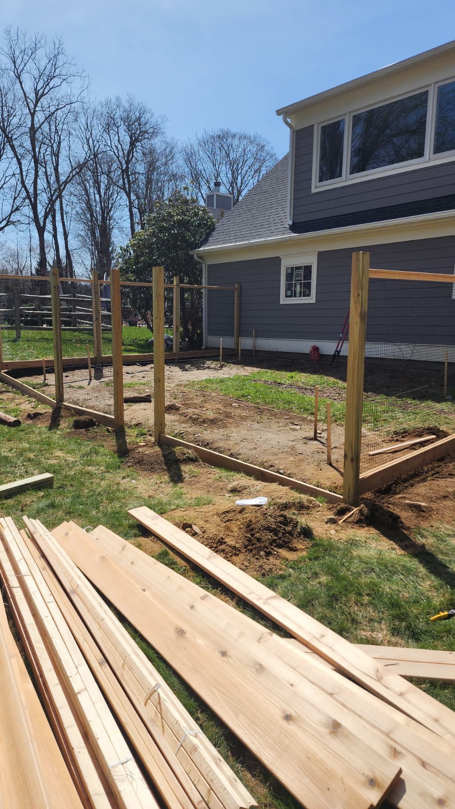 Yard before bed construction
